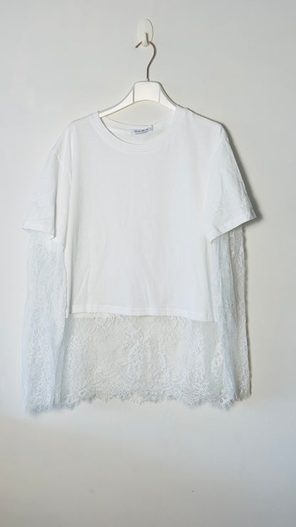 Camiseta combi encaje