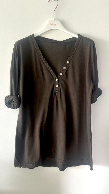 Camiseta básica botones +4 colores