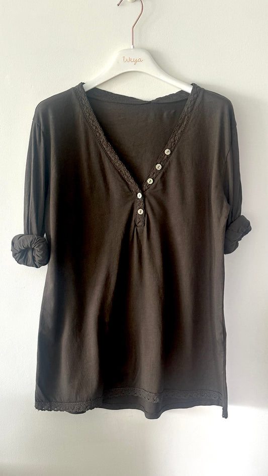 Camiseta básica botones +4 colores