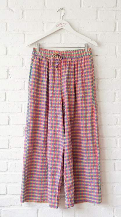 Pantalón vichy neón +1 color