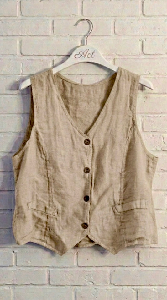 Chaleco de lino basic