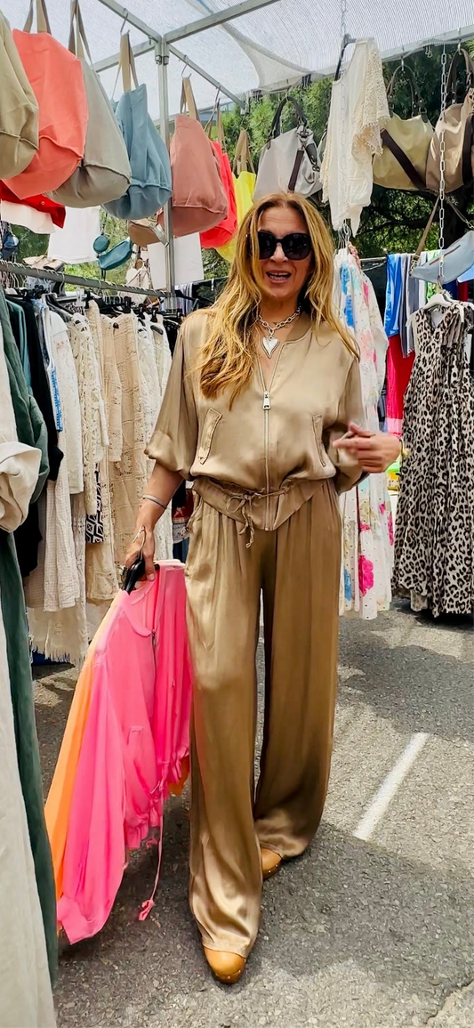 Pantalón raso palazzo