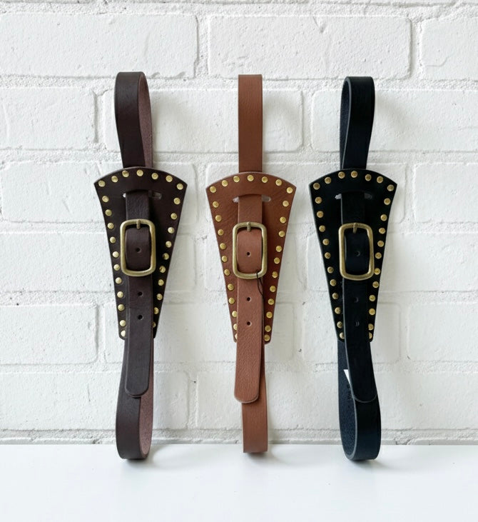 Cinturón de cuero con tachuelas +2 colores