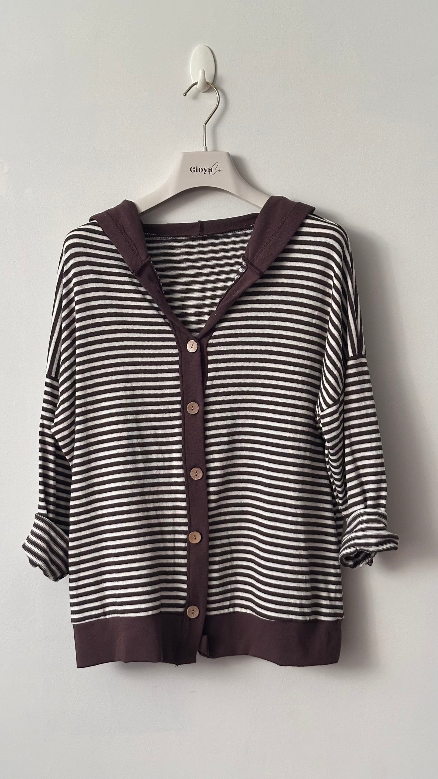 Cárdigan de rayas con capucha +2 colores