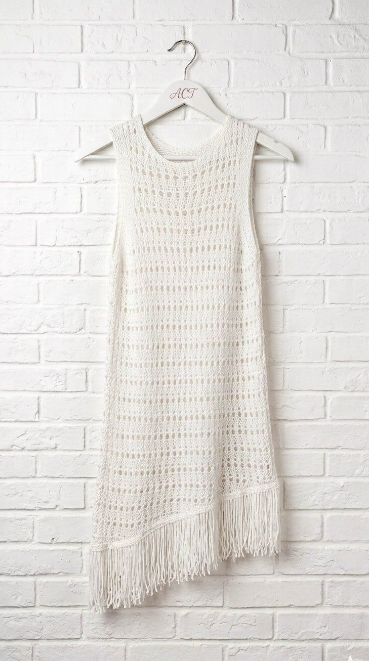 Vestido corto calado flecos +3 colores