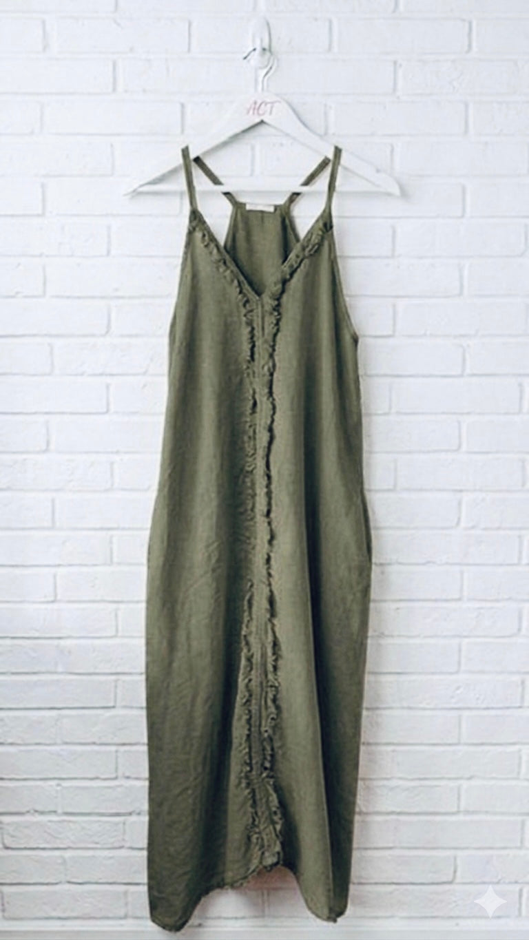 Vestido lino desfilado +7 colores