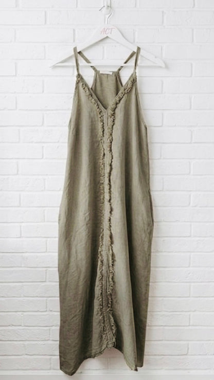 Vestido lino desfilado +7 colores