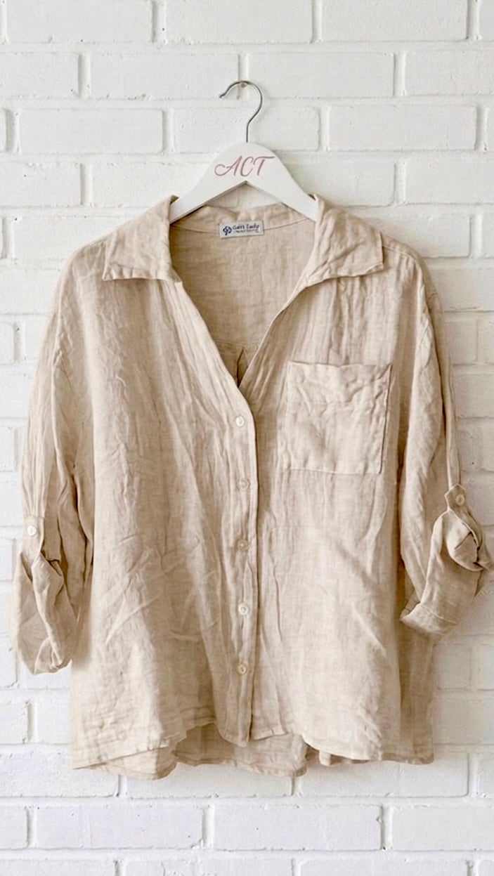 Camisa basic de lino Aurora +11 colores