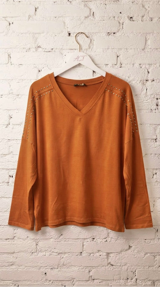 Camiseta oversize tachas +5 colores