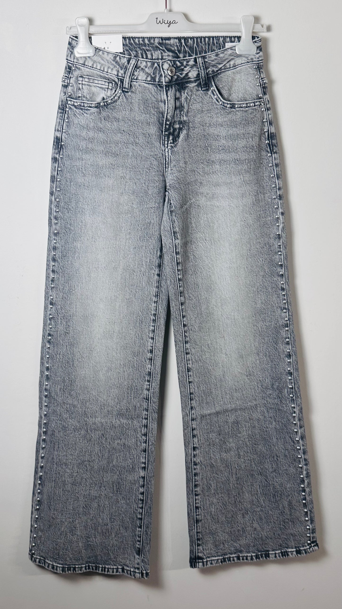 Pantalón tejano whit love gris