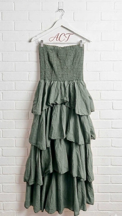 Vestido Maxi escote palabra de honor +8 colores