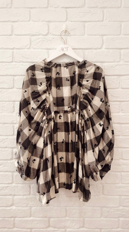 Blusa Romántica Vichy & Flores