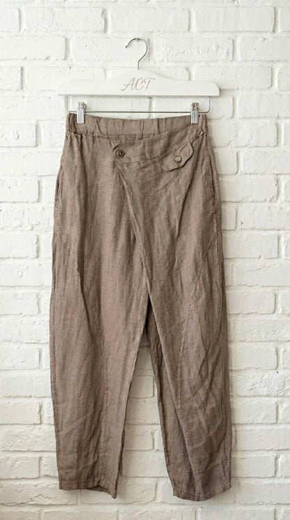 Pantalón cruzado lino