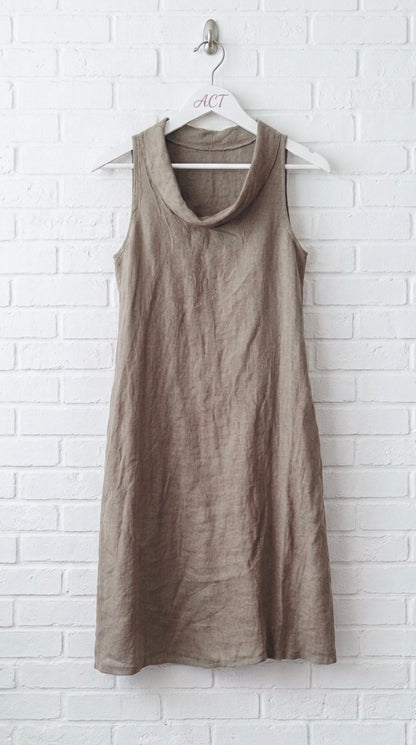 Vestido midi lino escote desbocado +8 colores