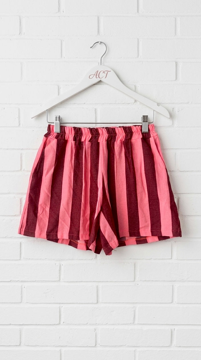 Pantalón corto rayas flúor +1 color