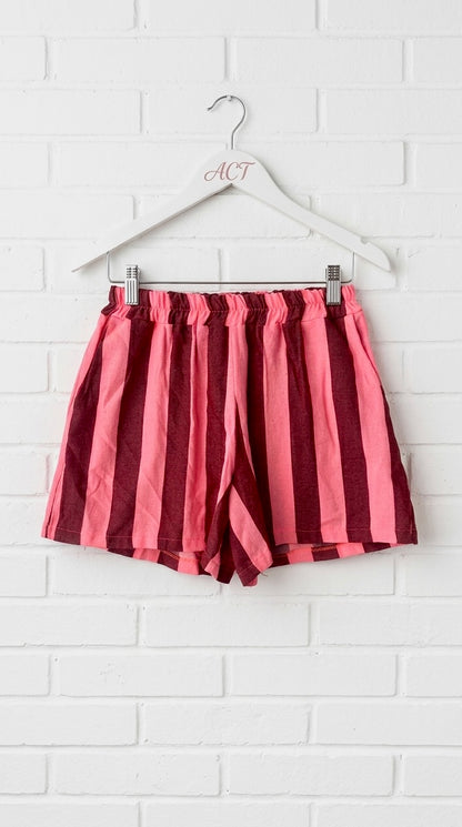 Pantalón corto rayas flúor +1 color