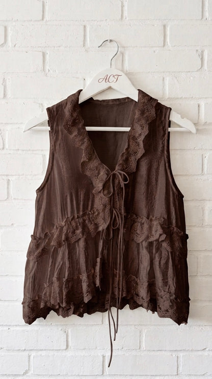 Blusa chaleco encaje encanto +3 colores