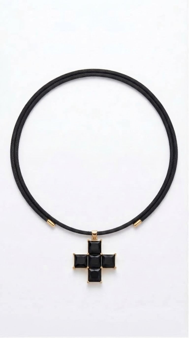 Collar de Cordón Magnético Cruz Cuadrada +3 colores