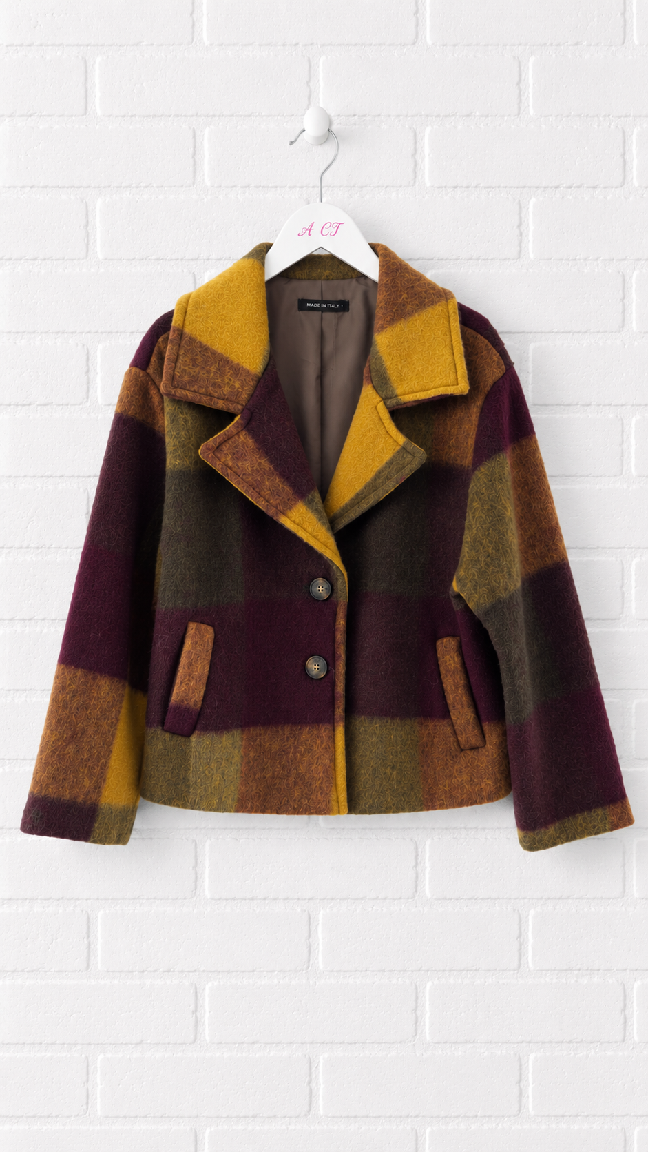 Chaqueta Corta Lana Tartán