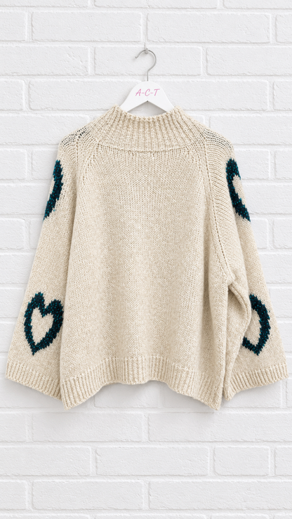 Jersey de Punto con Estampado Corazones +4 colores