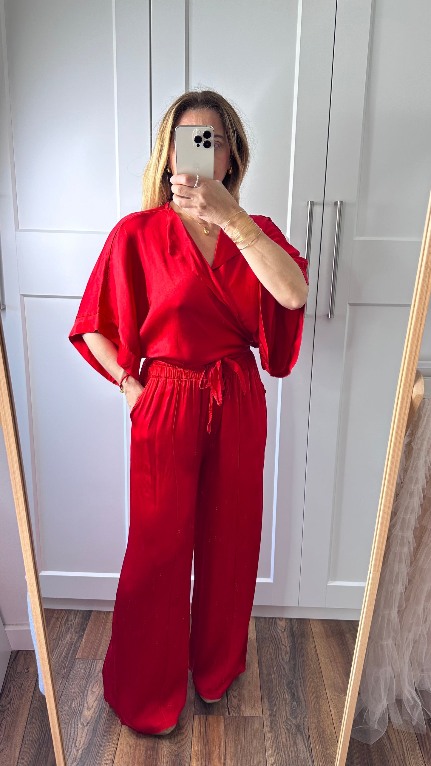 Pantalón raso palazzo